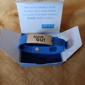 Avon Blue and Silver Awareness Wristband